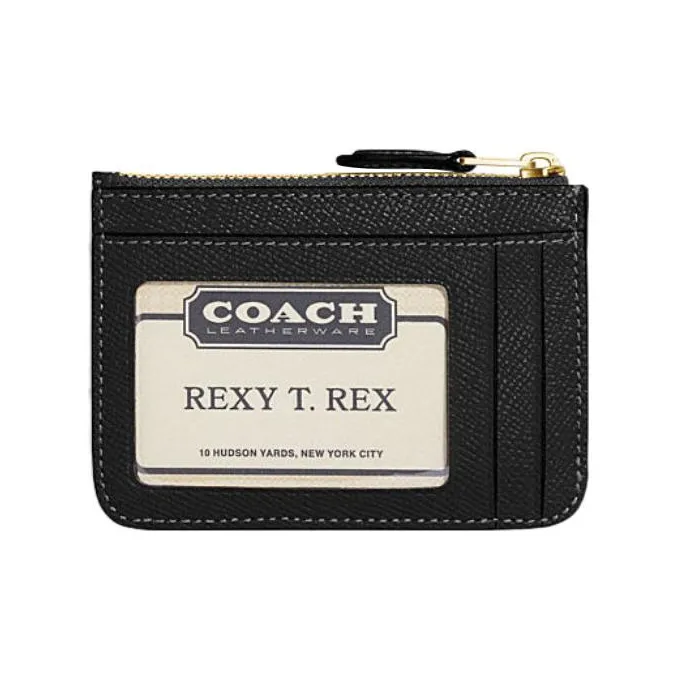 COACH Skinny Id Case Cow Leather Card Holder Mini Women's Black-3