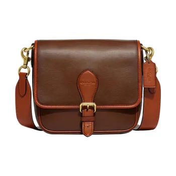 COACH Frankie Cow Leather Shoulder Bag Crossbody Bag Small Size Women's Brown