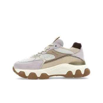HOGAN Hyperactive Low Top Sports Casual Shoes Women's White Beige Purple