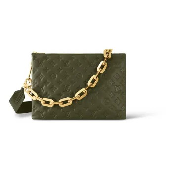 LOUIS VUITTON Coussin Lambskin Crossbody Bag Shoulder Bag Medium Size Women's Khaki