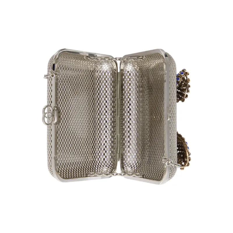 GUCCI Metal Shoulder Bag Clutch Regular Women's Silver-5