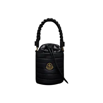Moncler Leather Detail Bucket Bag Handbag Shoulder Bag Crossbody Bag Women's Black