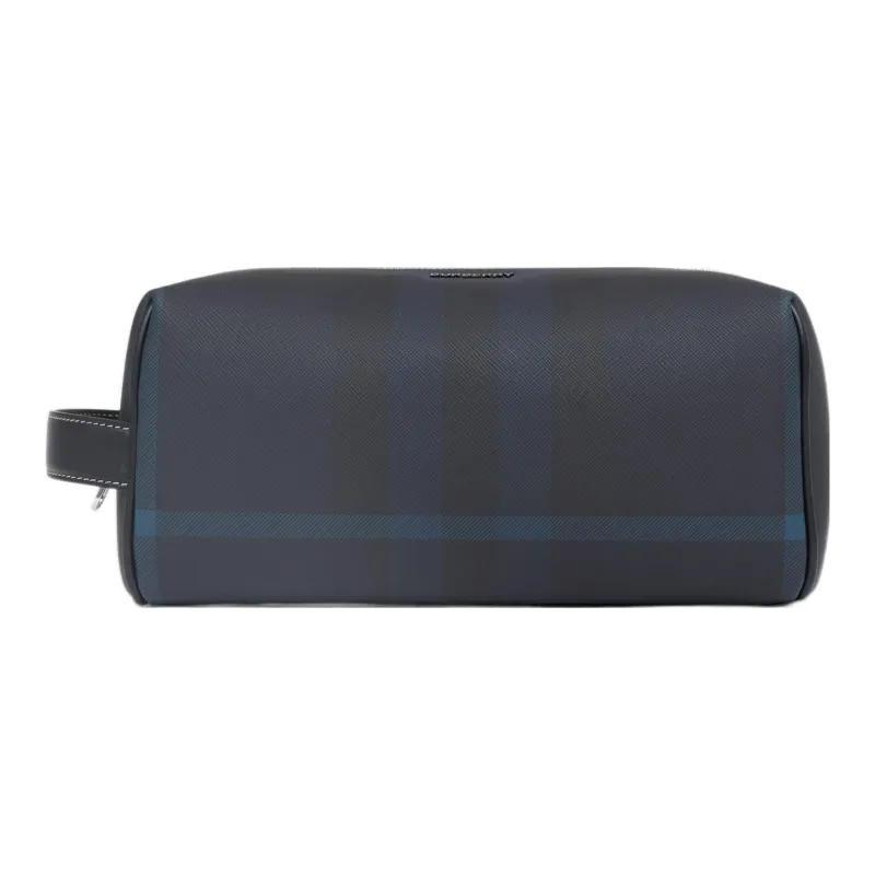 Burberry Cotton Toiletry Bags Clutches Men's Dark Charcoal Blue-0