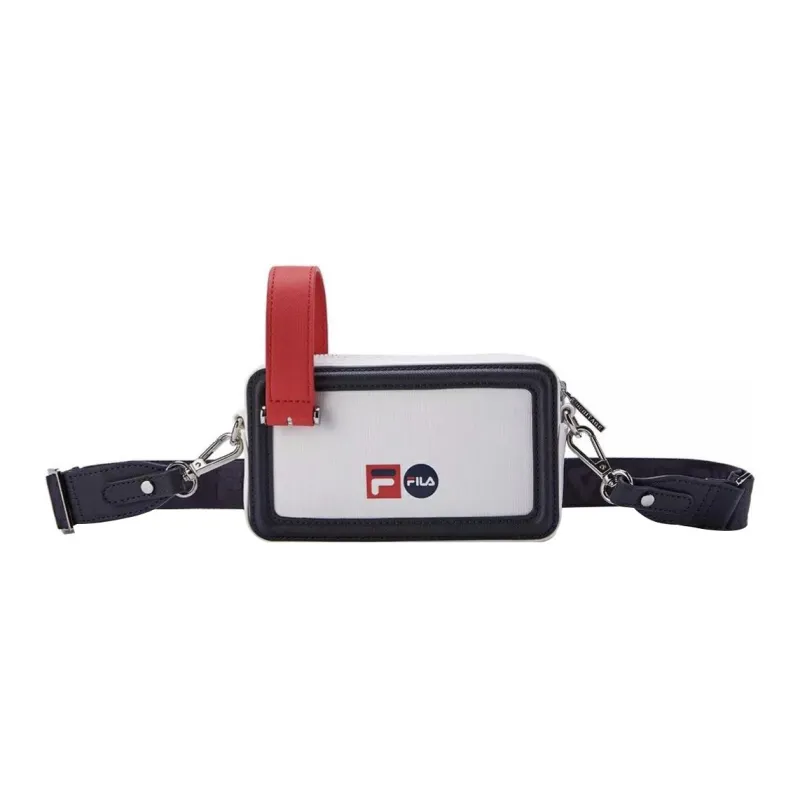 FILA PU Small Square Bag, Cell Phone Pouch, Handbag, Shoulder Bag, Crossbody Bag Regular Women's White-2