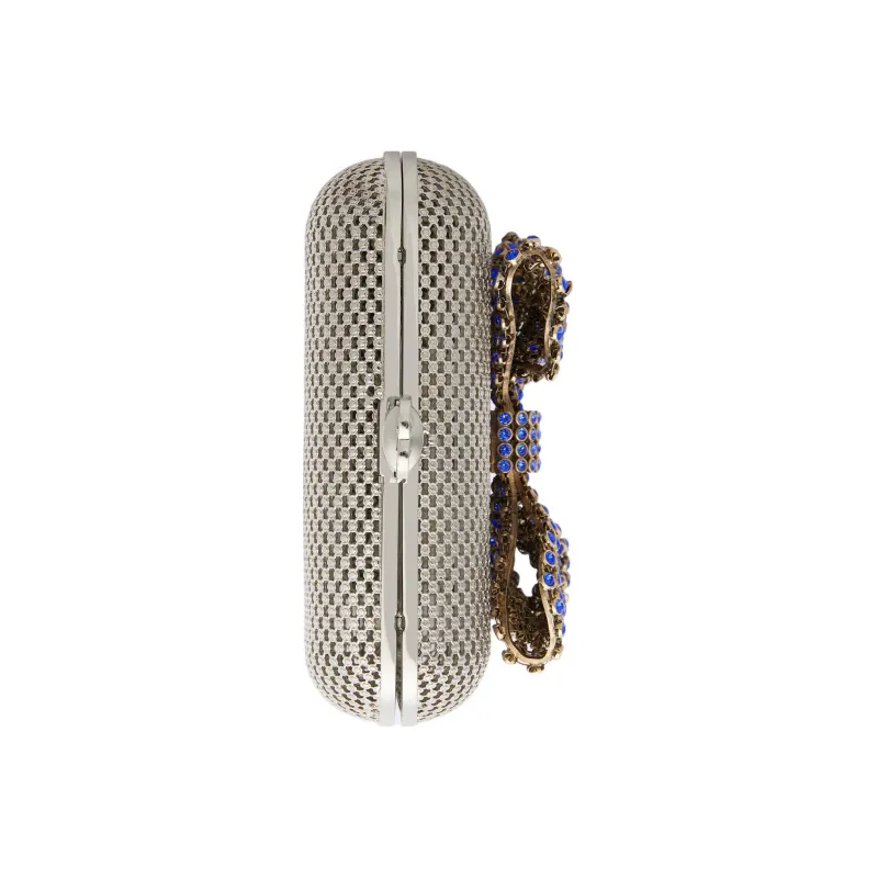 GUCCI Metal Shoulder Bag Clutch Regular Women's Silver-4