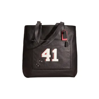 COACH Metropolitan Polished Pebbled Leather Tote Bag, Shopping Bag, Handbag, Shoulder Bag Large Size Women's Black
