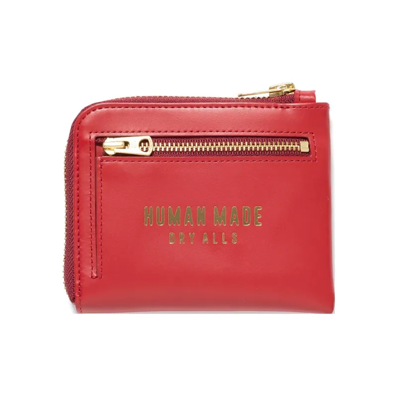 HUMAN MADE Leather Coin Purses Wallets Unisex Red-1