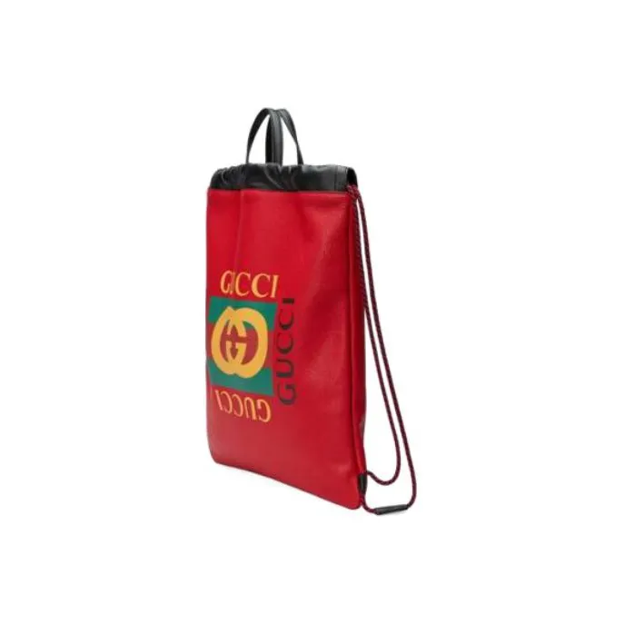 GUCCI Leather Backpack Men's Red-1