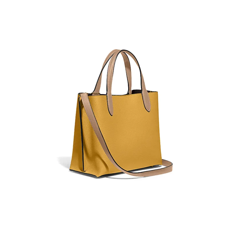 COACH Willow Split Cow Leather Tote Bag Shopping Bag Shoulder Bag Handbag Medium Size Women's Yellow-1