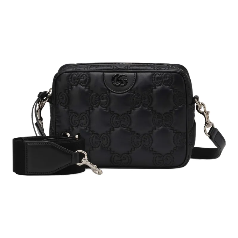 GUCCI GG Matelassé Leather Small Square Camera Bag Shoulder Bags Handbags Small Size Women's Black-3