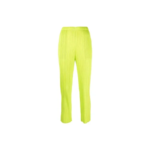 PLEATS PLEASE ISSEY MIYAKE Knitted Sweatpants Women's Lime Green