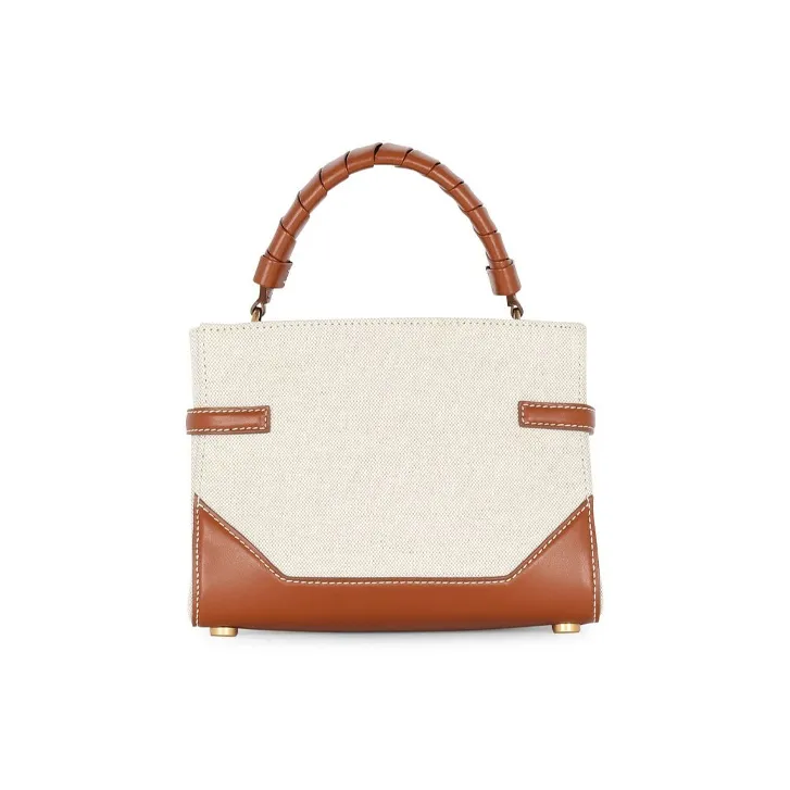 BALMAIN Calfskin Shoulder Bag Crossbody Bag Handbag Women's Brown-1
