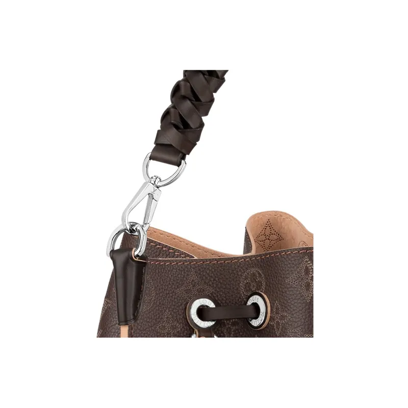 LOUIS VUITTON Mahina Perforated Calfskin Bucket Bag, Handbag, Shoulder Bag, Crossbody Bag Women's Chocolate Brown-5