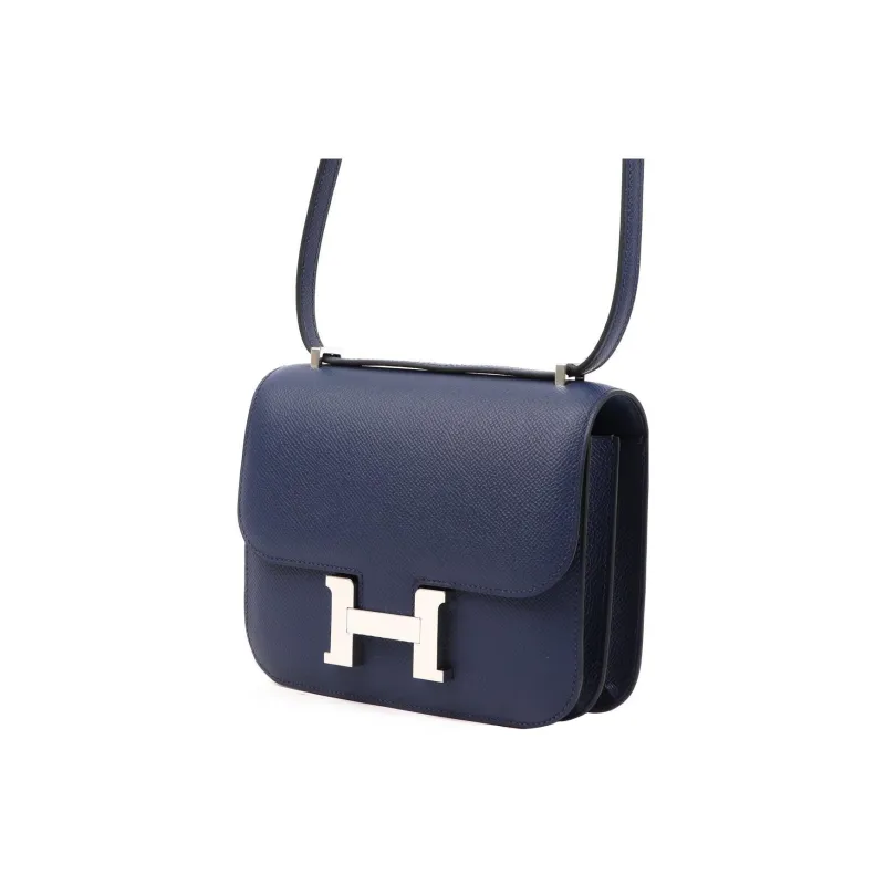 HERMES Constance Epsom Leather Shoulder Bag Crossbody Bag Mini Women's 73 Bleu Saphir Sapphire Blue-1