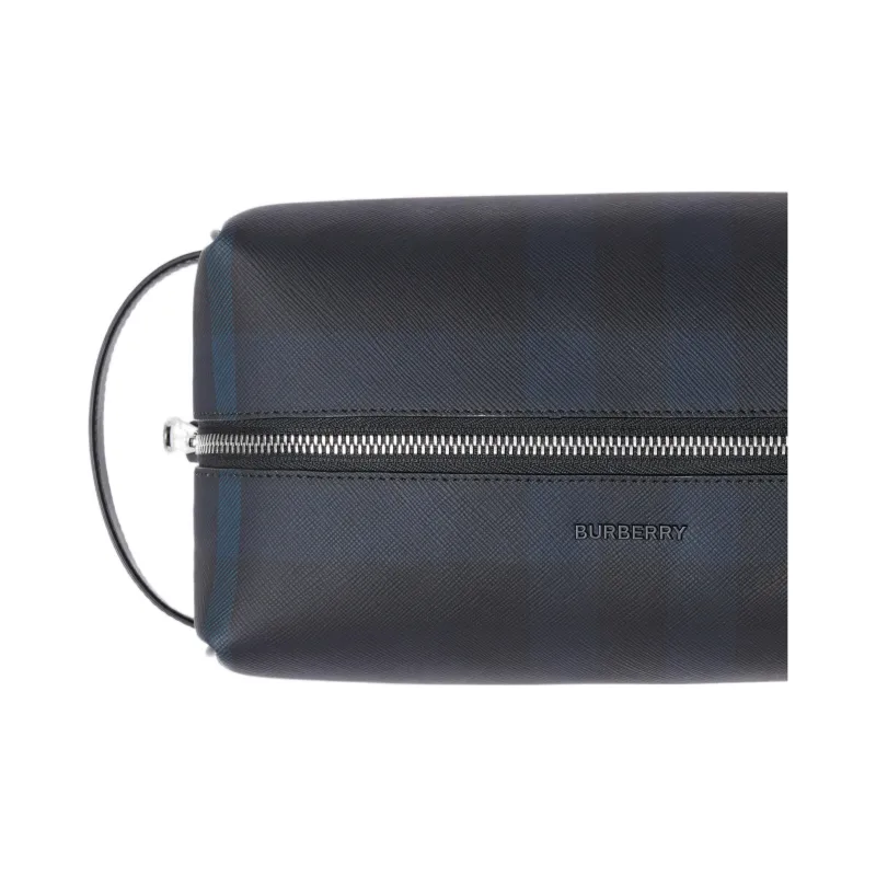 Burberry Cotton Toiletry Bags Clutches Men's Dark Charcoal Blue-2