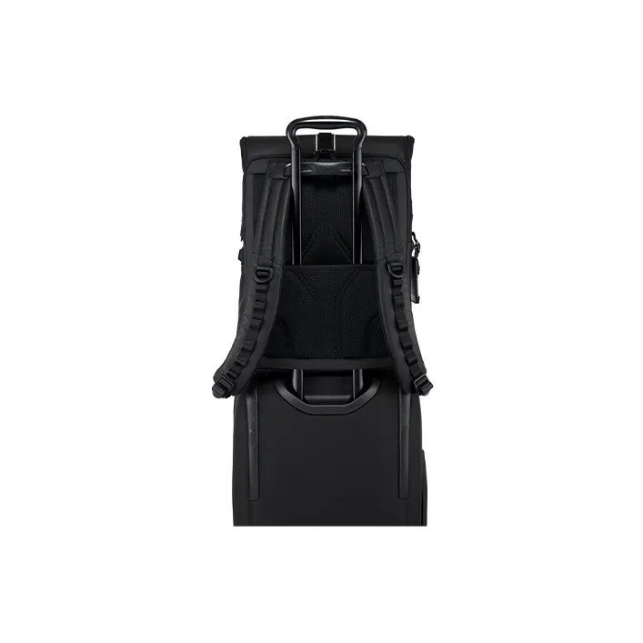 TUMI Coated Canvas With Leather Backpack Unisex Black-6