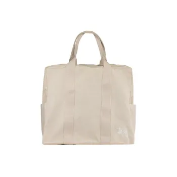 Stussy Cotton Canvas Bag, Flight Bag, Handbag Regular Unisex Ecru