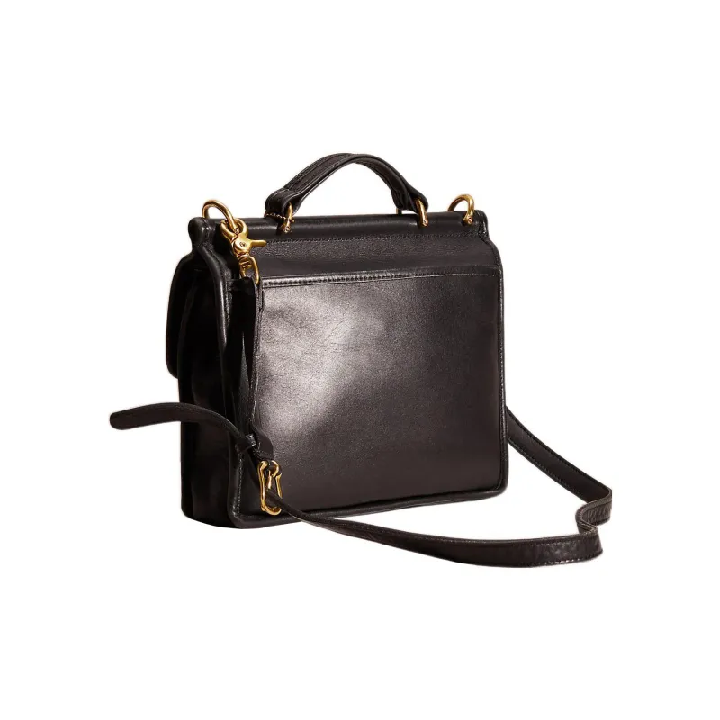 COACH Willis Leather One Shoulder Handbag, Crossbody Bag Regular Women's Black-1