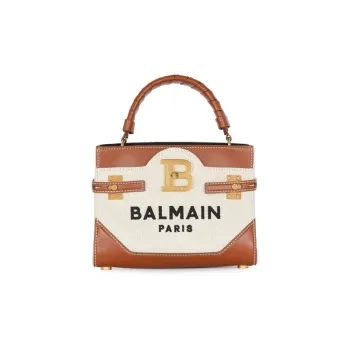 BALMAIN Calfskin Shoulder Bag Crossbody Bag Handbag Women's Brown