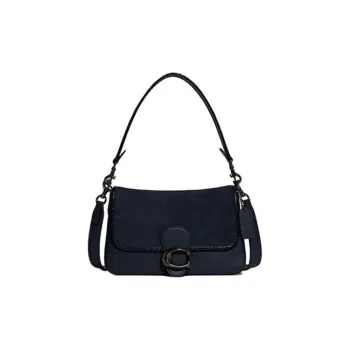 COACH Tabby Cow Leather Patchwork With Snake Skin Handbag Shoulder Bag Women's Marine Blue