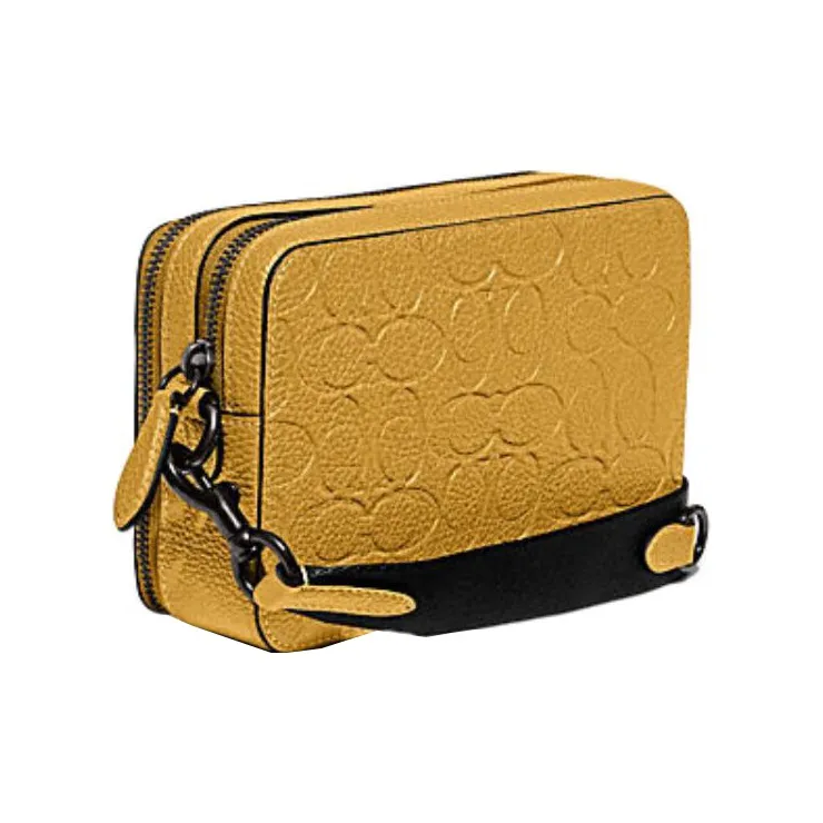 COACH Charter Cow Leather Shoulder Bag, Crossbody Bag Trumpets Women's Yellow-1