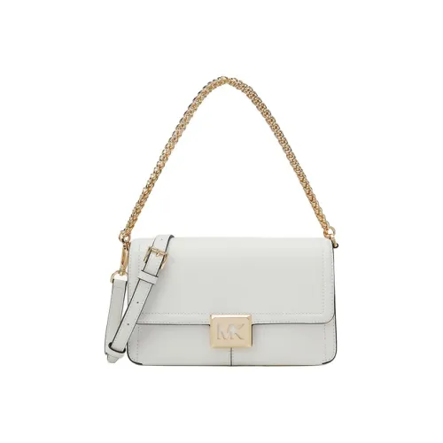 MICHAEL KORS Sonia Cow Leather Shoulder Bag, Crossbody Bag Medium Size Women's White