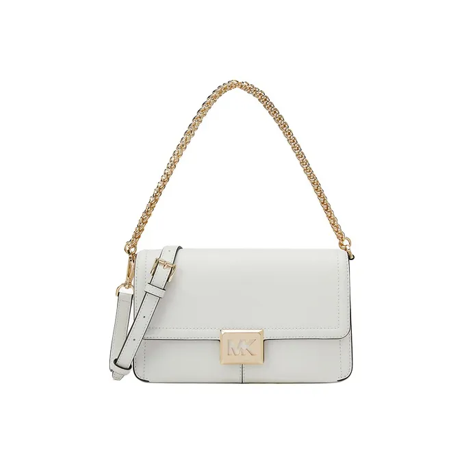 MICHAEL KORS Sonia Cow Leather Shoulder Bag, Crossbody Bag Medium Size Women's White-0