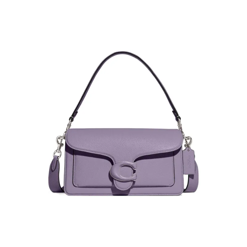 COACH Tabby Pebble Texture Cow Leather Portable Crossbody Bag, Shoulder Bag Women's Purple-0