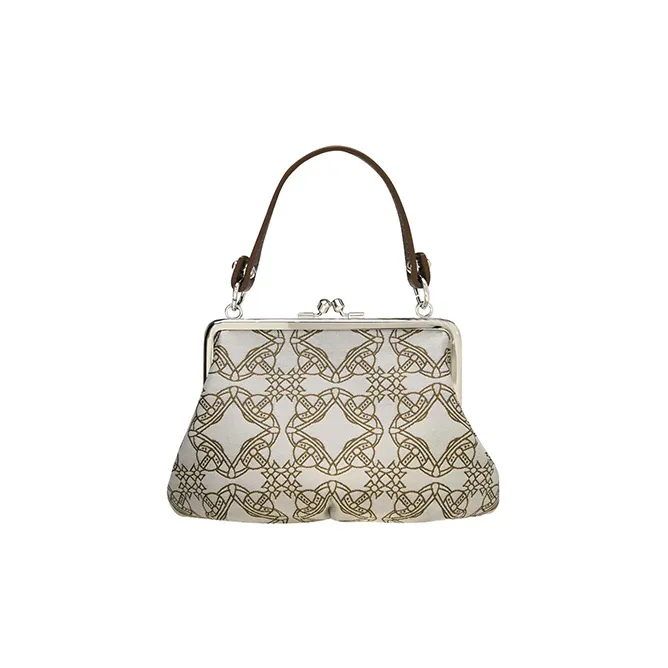 Vivienne Westwood Polyester Dumpling Bag, Portable Shoulder Bag, Crossbody Bag, Wallet Regular Women's Brown-1