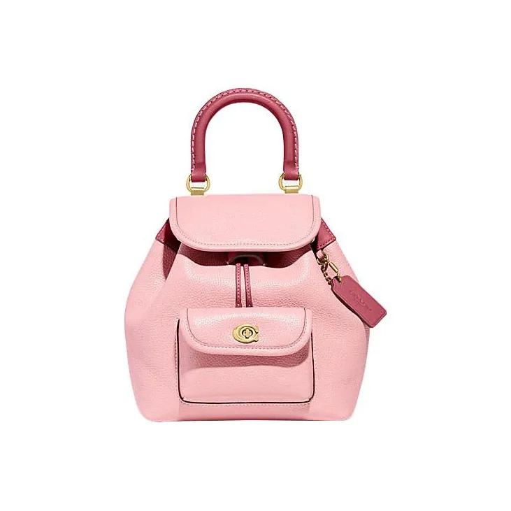 COACH Cow Leather Backpack Medium Size Women's Pink-0