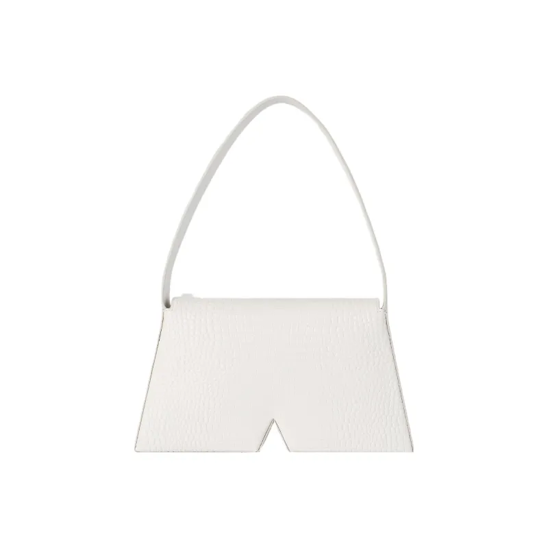 KARL LAGERFELD Cow Leather Handbag Shoulder Bag Women's White/Gold-1