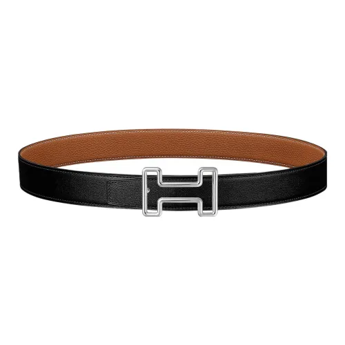 HERMES Leather Belts Men Black/Brown