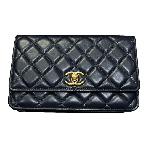 CHANEL Adjustable Strap WOC Navy Blue AP3043