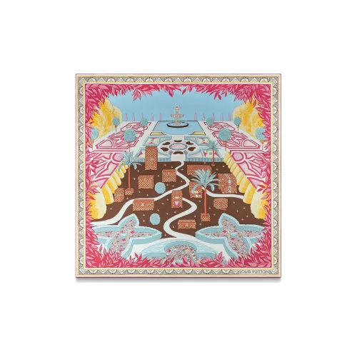 LOUIS VUITTON Silk Scarf Women's Pink