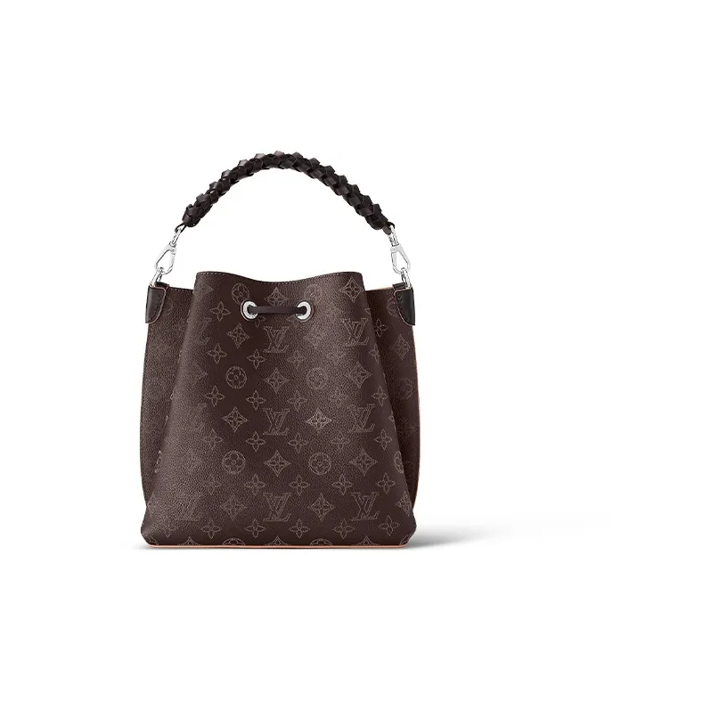 LOUIS VUITTON Mahina Perforated Calfskin Bucket Bag, Handbag, Shoulder Bag, Crossbody Bag Women's Chocolate Brown-2