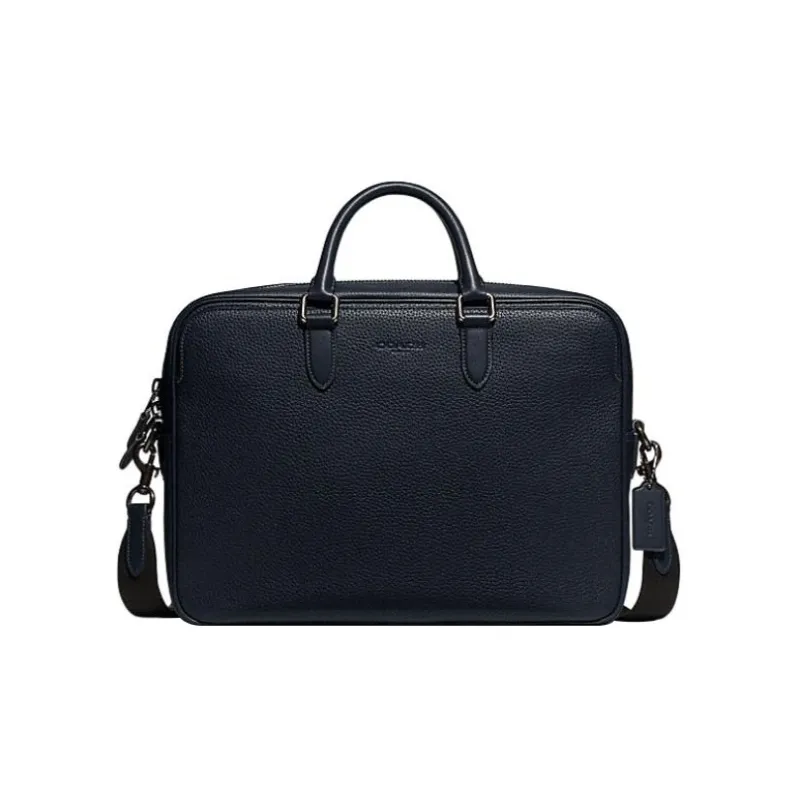 COACH Gotham Cow Leather Handbag Shoulder Bag Crossbody Bag Briefcases Large Size Men's Blue-0