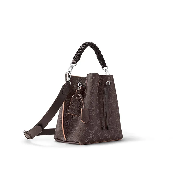 LOUIS VUITTON Mahina Perforated Calfskin Bucket Bag, Handbag, Shoulder Bag, Crossbody Bag Women's Chocolate Brown-1