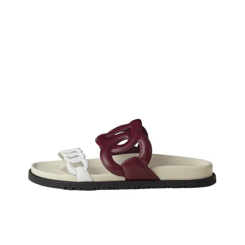 HERMES Extra Slide Slippers Women's Red/White