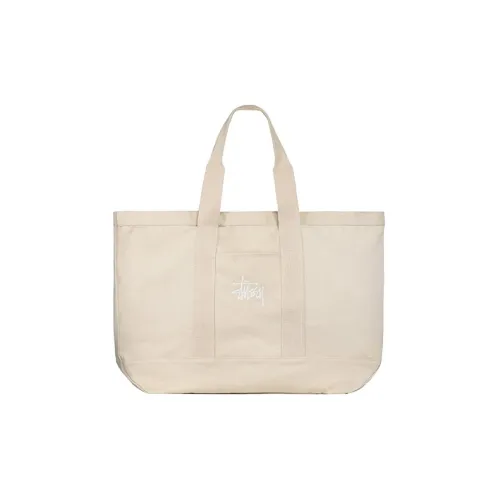 Stussy Cotton Canvas Tote Bag, Shopping Bag, Canvas Bag, Handbag Extra Large Unisex Ecru