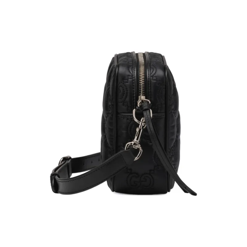 GUCCI GG Matelassé Leather Small Square Camera Bag Shoulder Bags Handbags Small Size Women's Black-5