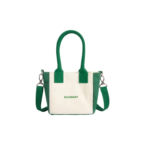 BAGSMART Canvas Women's Bag Canvas Bag Crossbody Bag Small Size Women's Green/Ecru