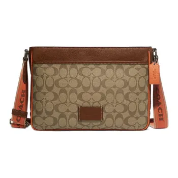 COACH With Cow Leather And PVC Shoulder Bag, Crossbody Bag Tubas Men's Tan