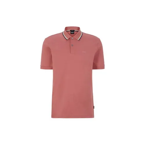 HUGO BOSS SS23 Performance Polo Shirts Men Light Pink