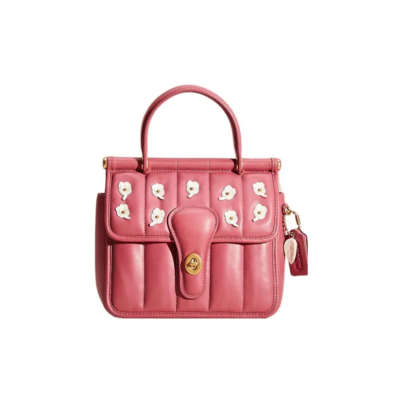 COACH Willis Nappa Leather Shoulder Bag, Crossbody Bag, Handbag Trumpets Women's Red-0