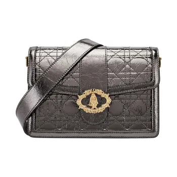 Hush Puppies Top Grain Cow Leather Small Square Bag, Crossbody Bag, Shoulder Bag Medium Size Women's Gunmetal
