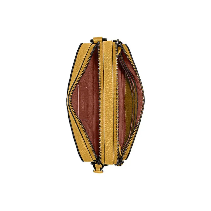 COACH Charter Cow Leather Shoulder Bag, Crossbody Bag Trumpets Women's Yellow-2