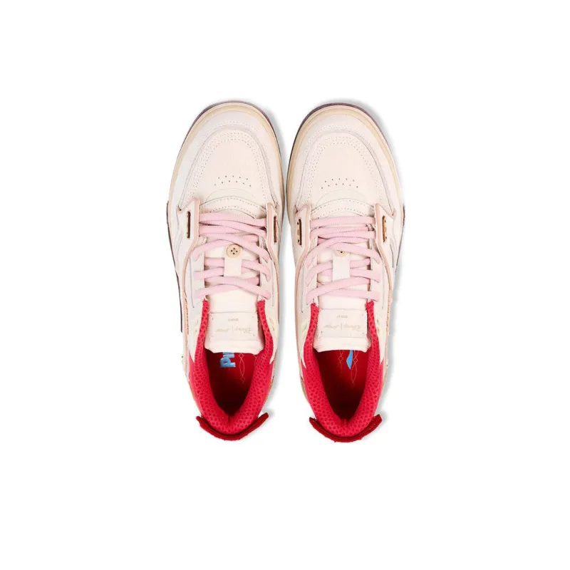 Disney x LiNing 001 BTC Pinocchio Collection Anti Slip Wear Resistant Low Top Skateboard Shoes Men's White Brown Red-2