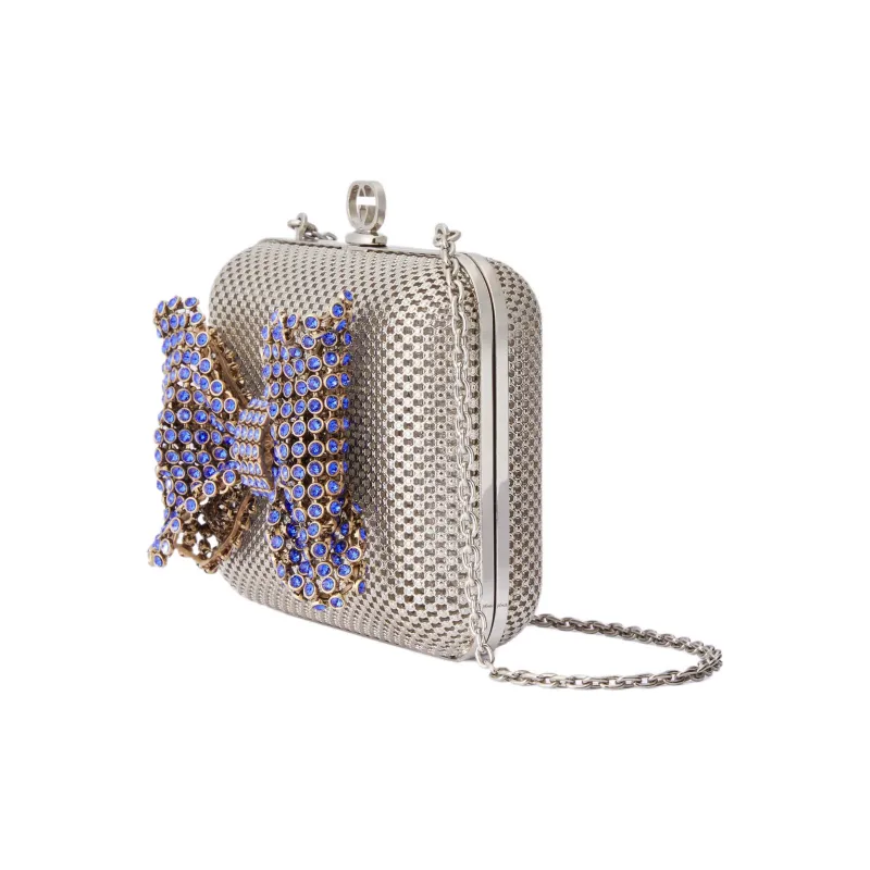 GUCCI Metal Shoulder Bag Clutch Regular Women's Silver-1