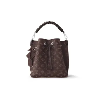 LOUIS VUITTON Mahina Perforated Calfskin Bucket Bag, Handbag, Shoulder Bag, Crossbody Bag Women's Chocolate Brown