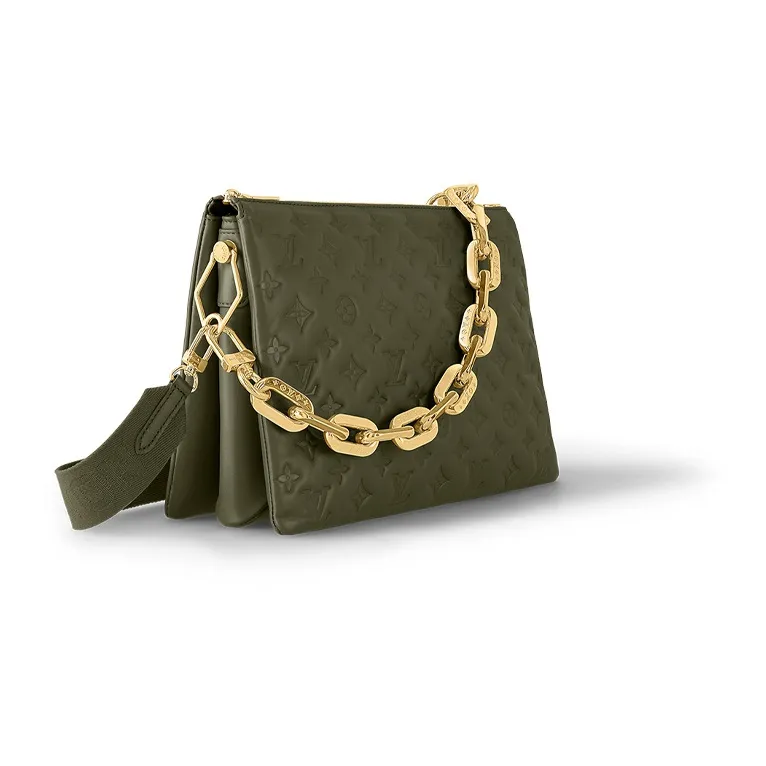 LOUIS VUITTON Coussin Lambskin Crossbody Bag Shoulder Bag Medium Size Women's Khaki-1